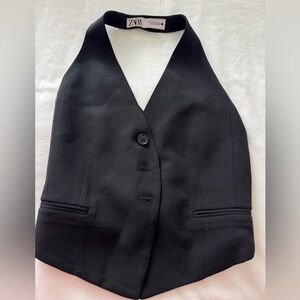 Zara Women's Elegant Black Buttoned Vest